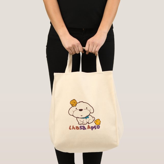 Bolso De Tela Lhasa Apso es bubú y guagua es un pequeño pollo (Anverso (producto))