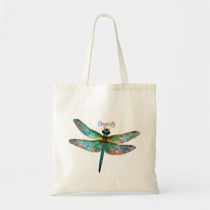Bolso De Tela Libélula Colorida de Vidrio Teñido