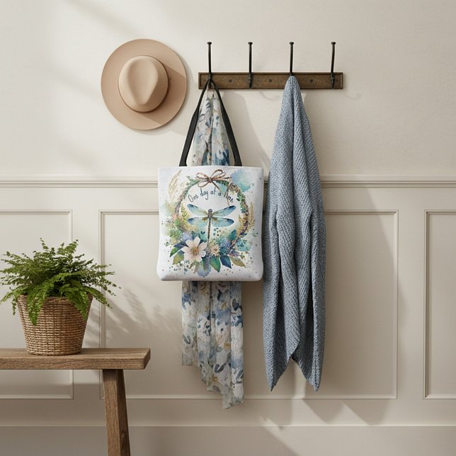 Bolso De Tela Libélula floral Un día a la vez (Subido por el creador)