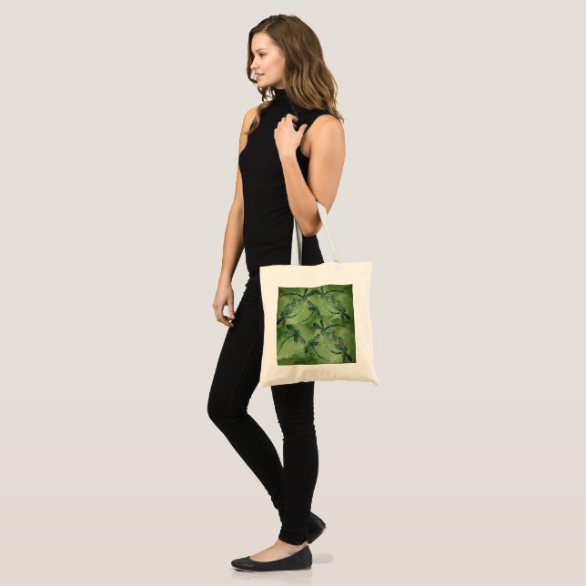 Bolso De Tela Libélulas de alas moradas (Anverso (modelo))