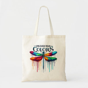 Bolso De Tela Liberar sus colores - Dragonfly artístico