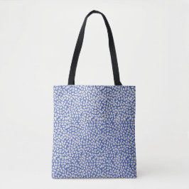 Bolso De Tela Libertad flores blancas pequeñas azul
