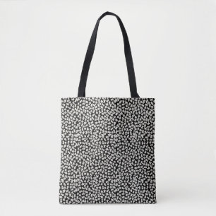 Bolso De Tela Liberty flores blancas pequeñas negro