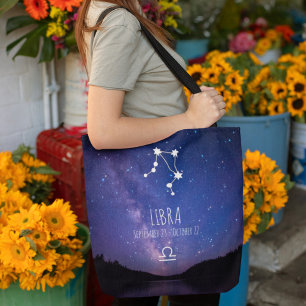Bolso De Tela Libra   Constelación zodiaca personalizada