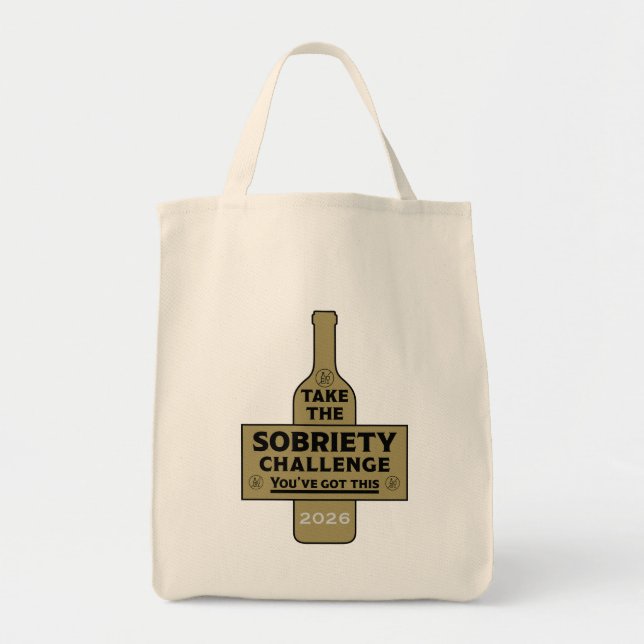 Bolso De Tela Libre de alcohol y sobrio (Frente)