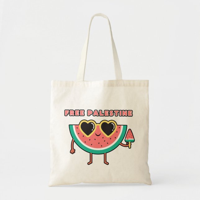 Bolso De Tela libre palestina sandía Palestina linda colorida (Frente)