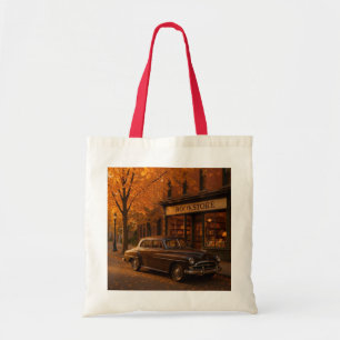 Bolso De Tela Librería y auto Vintage Fall/Otoño