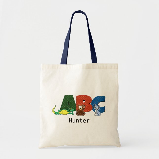 Bolso De Tela Libro ABC y Homework (Frente)
