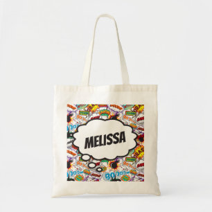 Bolso De Tela Libro de Cómic Divertido con Nombre Personalizado