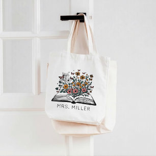 Bolso De Tela Libro de flores silvestres regalo para agradecimie