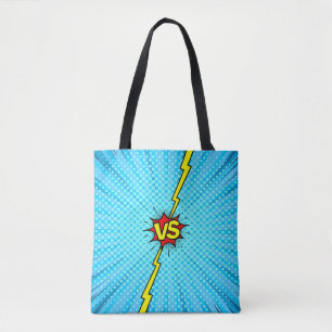 Bolso De Tela Libro de historietas versus fondo, estilo clásico