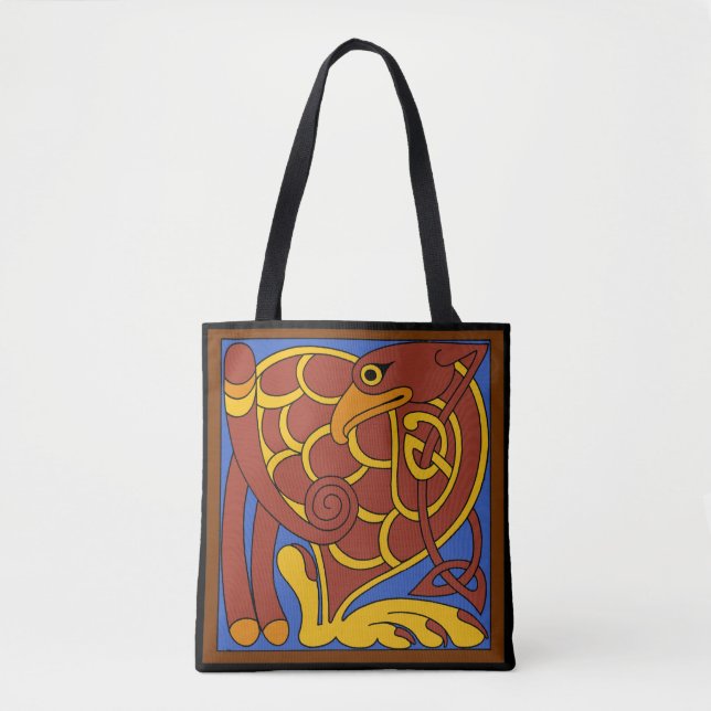 Bolso De Tela Libro De Kells Celtic Knot Pájaro Medieval (Anverso)