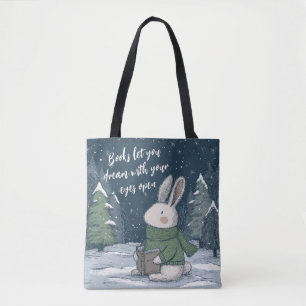Bolso De Tela Libro de lectura acogedor de invierno