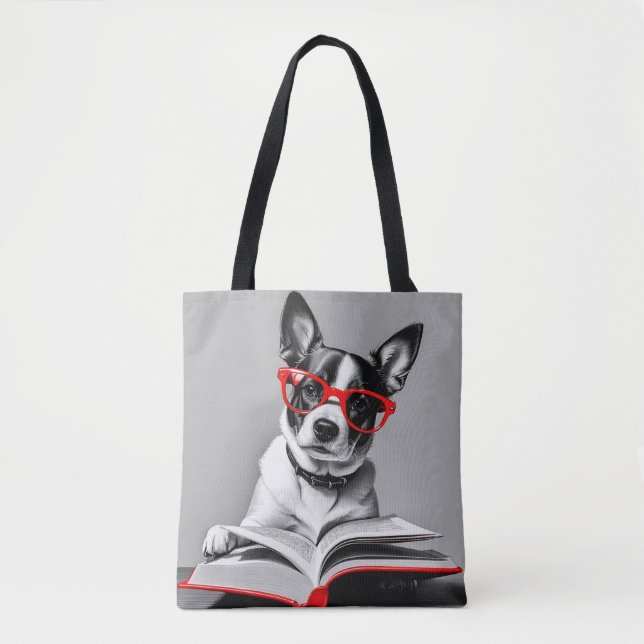 Bolso De Tela Libro de lectura de perros (Anverso)