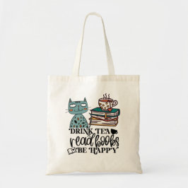 Bolso De Tela Libro del gato y té
