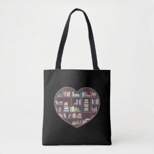 Bolso De Tela Libro Lover forma de corazón leyendo libro bibliot