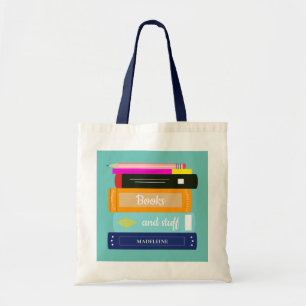 Bolso De Tela Libro Tema Personalizado Nombre Tote Bag