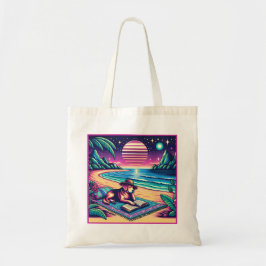 Bolso De Tela Libro Tote Bag Golden Retriever Leyendo Un Libro