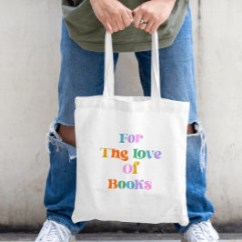 Bolso De Tela Libros amante leer tipografía colorida moderna