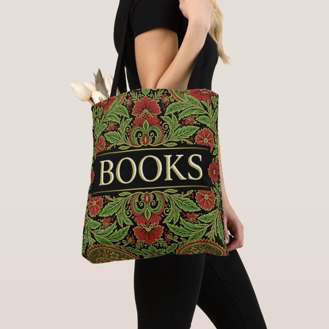 Bolso De Tela Libros Amantes De Los Libros Escritores Lectores B (Detalle)