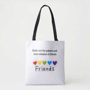 Bolso De Tela Libros Amigos Más Silenciosos Constantes Arcoíris 