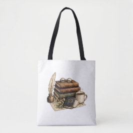 Bolso De Tela Libros Antiguos & Rincón Acogedor de Lectura | 