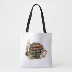 Bolso De Tela Libros Antiguos & Rincón Acogedor de Lectura