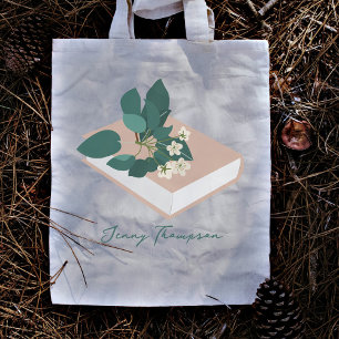 Bolso De Tela Libros Botánicos y Biblioteca Lectura Nombre Perso