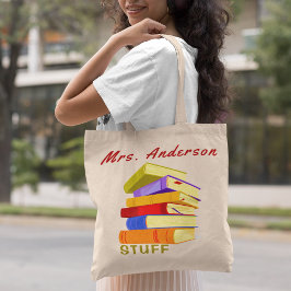 Bolso De Tela Libros coloridos y el personal docente vuelve a la