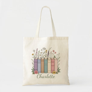 Bolso De Tela Libros con Nombre Personalizado Espaldas de Libros