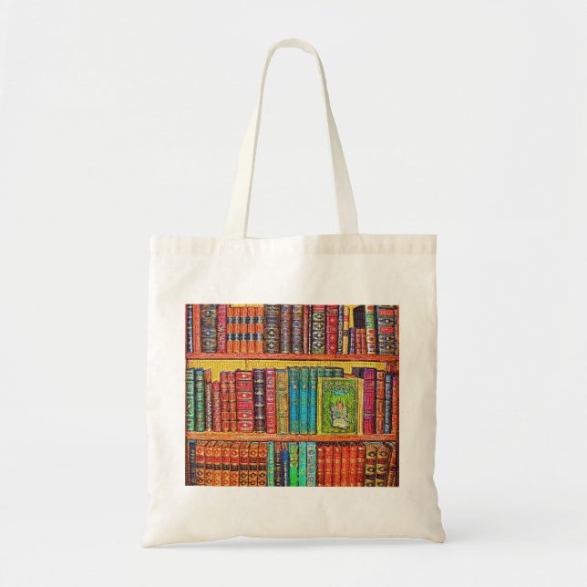 Bolso De Tela Libros de biblioteca (Frente)