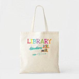 Bolso De Tela Libros de biblioteca donde empieza la aventura - B