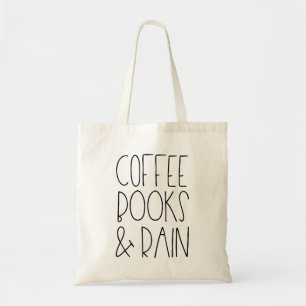 Bolso De Tela Libros de café y lluvia