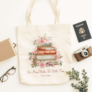 Bolso De Tela Libros de citas personalizadas y rosas rosadas vin