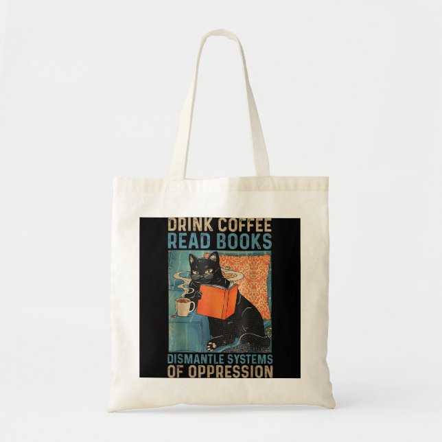 Bolso De Tela Libros De Lectura De Café Para Bebidas Desmantelar (Frente)