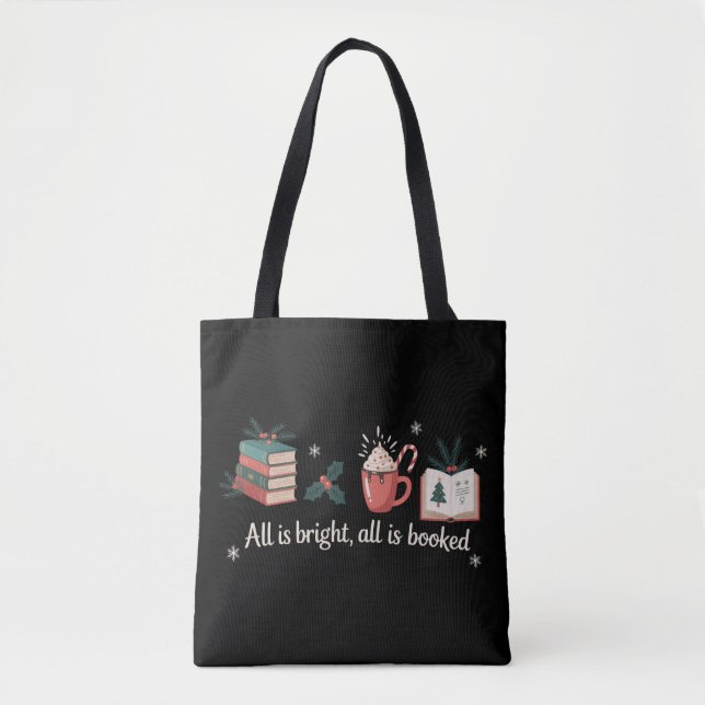 Bolso De Tela Libros de Navidad Amante de los Libros Lectores Fi (Anverso)