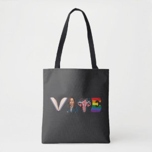 Bolso De Tela Libros de VOTO Uterus LGBT Kamala Harris Walz Elec