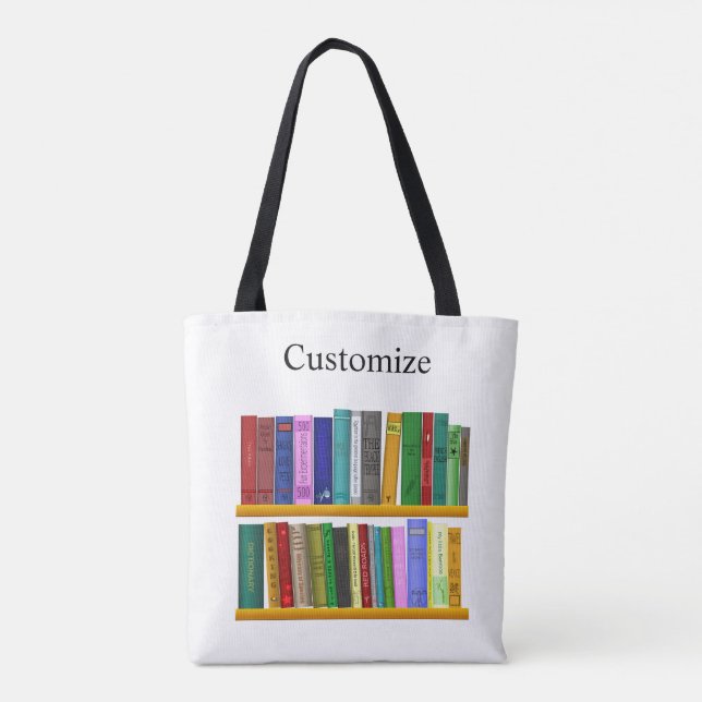 Bolso De Tela Libros en estantes Thunder_Cove (Reverso)
