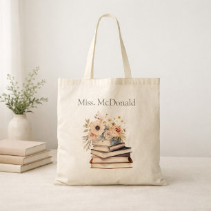Bolso De Tela Libros Florales de Regalo para Agradecimiento a Ma