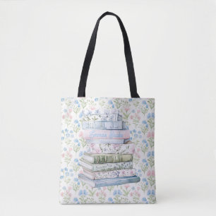Bolso De Tela Libros Pastel 