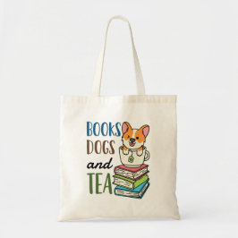 Bolso De Tela Libros perros y lectura de fin de semana de té