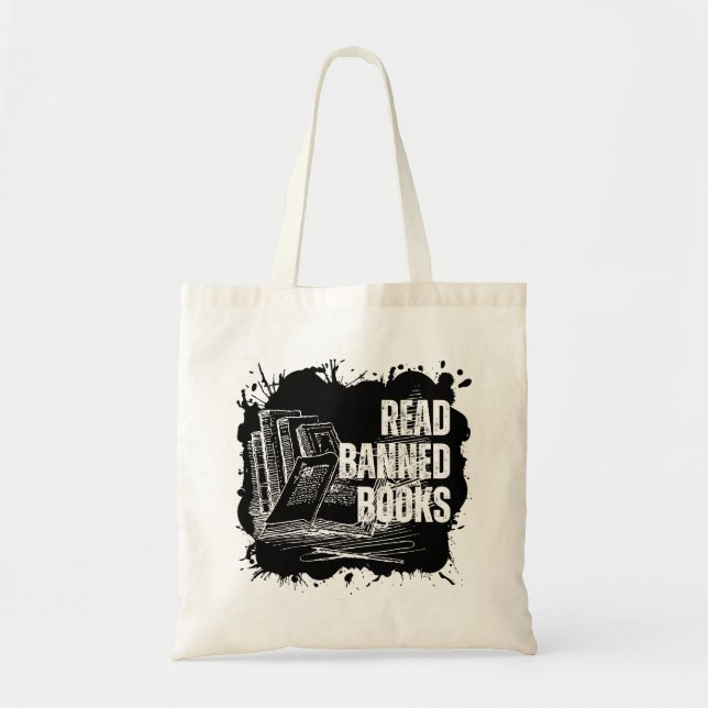 Bolso De Tela Libros prohibidos para leer Tote de libros (Frente)