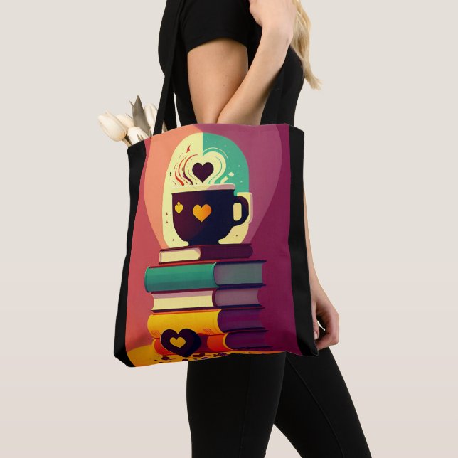 Bolso De Tela Libros Y Café (Detalle)