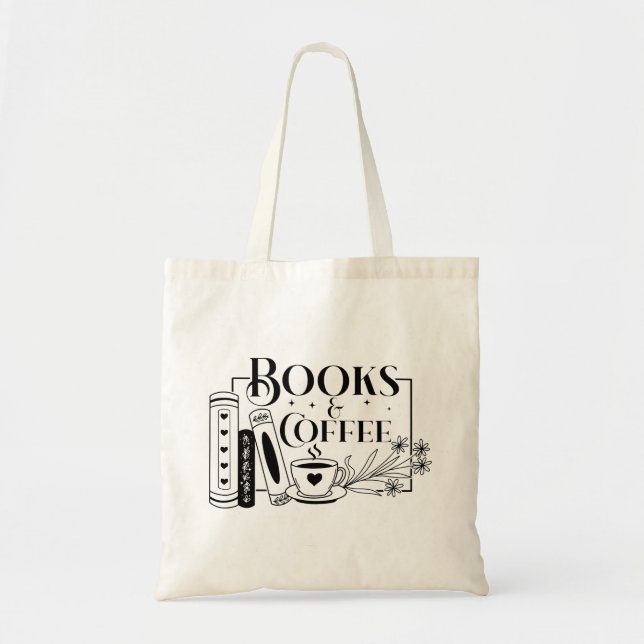 Bolso De Tela Libros Y Café (Frente)
