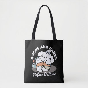 Bolso De Tela Libros y cortezas - Diseño de lectura de perros es