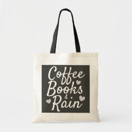 Bolso De Tela Libros y lluvia del café lindos