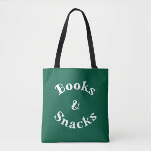 Bolso De Tela Libros y Snacks Amante de los Libros Frase Diverti