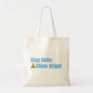Bolso De Tela Lienzo de citas motivacionales "Stay Calm Shine Br