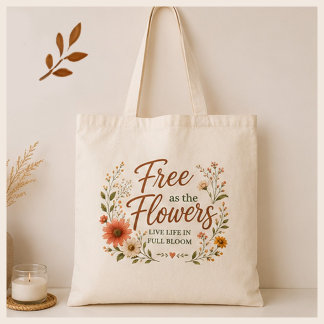 Bolso De Tela Lienzo Gráfico Boho Libre como las Flores