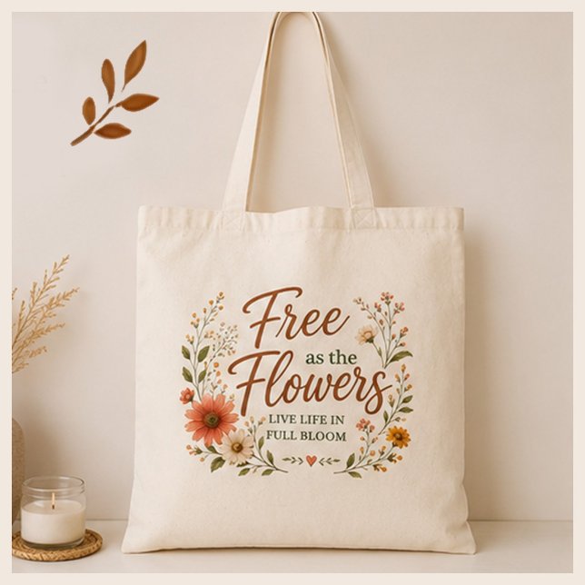 Bolso De Tela Lienzo Gráfico Boho Libre como las Flores (Subido por el creador)